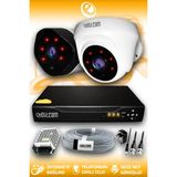 ELITCAM 2 Kameralı Uzay 1 İç Kamera Set HDD'siz Full HD Gece Görüşlü Güvenlik Kamerası Sistemi