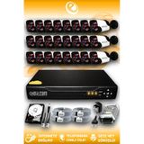ELITCAM 24 Kameralı Panda 24 Dış Kamera Set 100 GB HDD Full HD Gece Görüşlü Güvenlik Kamerası Sistemi