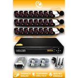 ELITCAM 24 Kameralı Panda 24 Dış Kamera Set HDD'siz Full HD Gece Görüşlü Güvenlik Kamerası Sistemi