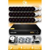 ELITCAM 24 Kameralı Uzay 24 Dış Kamera Set 2 TB HDD Full HD Gece Görüşlü Güvenlik Kamerası Sistemi