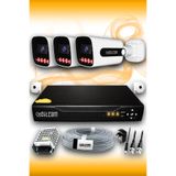 Elitcam 3 Kameralı Süper 3 Dış Kamera Set HDD'siz 5 MP 2K Net Gece Görüşlü Güvenlik Kamerası Sistemi