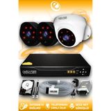 ELITCAM 3 Kameralı Uzay 1 İç Kamera Set 250 GB HDD Full HD Gece Görüşlü Güvenlik Kamerası Sistemi