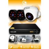 ELITCAM 3 Kameralı Uzay 2 İç Kamera Set 1 TB HDD Full HD Gece Görüşlü Güvenlik Kamerası Sistemi