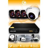 ELITCAM 4 Kameralı Panda 1 İç Kamera Set 2 TB HDD Full HD Gece Görüşlü Güvenlik Kamerası Sistemi
