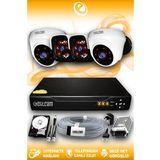 ELITCAM 4 Kameralı Panda 2 İç Kamera Set 2 TB HDD Full HD Gece Görüşlü Güvenlik Kamerası Sistemi