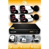 ELITCAM 4 Kameralı Panda 4 Dış Kamera Set 2 TB HDD Full HD Gece Görüşlü Güvenlik Kamerası Sistemi
