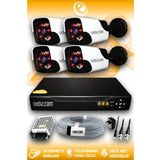 ELITCAM 4 Kameralı Panda 4 Dış Kamera Set HDD'siz Full HD Gece Görüşlü Güvenlik Kamerası Sistemi