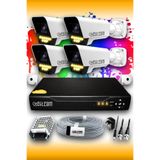 Elitcam 4 Kameralı Süper 4 Dış Kamera Set HDD'siz 5 MP 2K Renkli Gece Görüşlü Güvenlik Kamerası Sistemi
