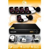 ELITCAM 5 Kameralı Panda 5 Dış Kamera Set 2 TB HDD Full HD Gece Görüşlü Güvenlik Kamerası Sistemi