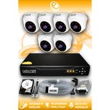 ELITCAM 6 Kameralı Dome 6 İç Kamera Set 500 GB HDD Full HD Gece Görüşlü Güvenlik Kamerası Sistemi