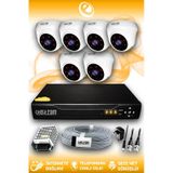 ELITCAM 6 Kameralı Dome 6 İç Kamera Set HDD'siz Full HD Gece Görüşlü Güvenlik Kamerası Sistemi