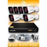 ELITCAM 6 Kameralı Kare 6 Dış Kamera Set HDD'siz Full HD Gece Görüşlü Güvenlik Kamerası Sistemi
