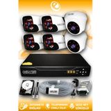 ELITCAM 6 Kameralı Panda 2 İç Kamera Set 2 TB HDD Full HD Gece Görüşlü Güvenlik Kamerası Sistemi