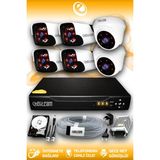 ELITCAM 6 Kameralı Panda 2 İç Kamera Set 500 GB HDD Full HD Gece Görüşlü Güvenlik Kamerası Sistemi