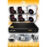 ELITCAM 6 Kameralı Panda 2 İç Kamera Set HDD'siz Full HD Gece Görüşlü Güvenlik Kamerası Sistemi