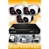 ELITCAM 6 Kameralı Panda 3 İç Kamera Set 100 GB HDD Full HD Gece Görüşlü Güvenlik Kamerası Sistemi
