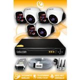 ELITCAM 6 Kameralı Panda 3 İç Kamera Set HDD'siz Full HD Gece Görüşlü Güvenlik Kamerası Sistemi