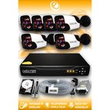 ELITCAM 6 Kameralı Panda 6 Dış Kamera Set 500 GB HDD Full HD Gece Görüşlü Güvenlik Kamerası Sistemi