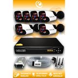 ELITCAM 6 Kameralı Panda 6 Dış Kamera Set HDD'siz Full HD Gece Görüşlü Güvenlik Kamerası Sistemi