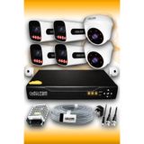 Elitcam 6 Kameralı Süper 2 İç Kamera Set HDD'siz 5 MP 2K Net Gece Görüşlü Güvenlik Kamerası Sistemi