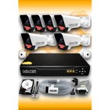 Elitcam 6 Kameralı Süper 6 Dış Kamera Set 320 GB 5 MP 2K Net Gece Görüşlü Güvenlik Kamerası Sistemi