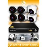 ELITCAM 6 Kameralı Uzay 2 İç Kamera Set 2 TB HDD Full HD Gece Görüşlü Güvenlik Kamerası Sistemi