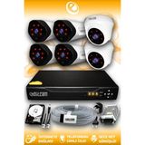 ELITCAM 6 Kameralı Uzay 2 İç Kamera Set 250 GB HDD Full HD Gece Görüşlü Güvenlik Kamerası Sistemi