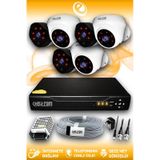 ELITCAM 6 Kameralı Uzay 3 İç Kamera Set HDD'siz Full HD Gece Görüşlü Güvenlik Kamerası Sistemi