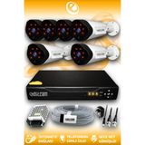 ELITCAM 6 Kameralı Uzay 6 Dış Kamera Set HDD'siz Full HD Gece Görüşlü Güvenlik Kamerası Sistemi