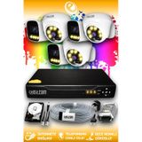 ELITCAM 6 Kameralı Zebra 3 İç Kamera Set 320 GB HDD Full HD Renkli Gece Görüşlü Güvenlik Kamerası Sistemi