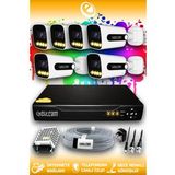 ELITCAM 6 Kameralı Zebra 6 Dış Kamera Set HDD'siz Full HD Renkli Gece Görüşlü Güvenlik Kamerası Sistemi