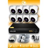 ELITCAM 8 Kameralı Dome 8 İç Kamera Set HDD'siz Full HD Gece Görüşlü Güvenlik Kamerası Sistemi