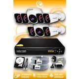 ELITCAM 8 Kameralı Kare 2 İç Kamera Set 250 GB HDD Full HD Gece Görüşlü Güvenlik Kamerası Sistemi