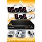 ELITCAM 8 Kameralı Kare 2 İç Kamera Set HDD'siz Full HD Gece Görüşlü Güvenlik Kamerası Sistemi