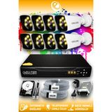 ELITCAM 8 Kameralı Kare 8 Dış Kamera Set 320 GB HDD Full HD Renkli Gece Görüşlü Güvenlik Kamerası Sistemi