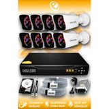 ELITCAM 8 Kameralı Kare 8 Dış Kamera Set 500 GB HDD Full HD Gece Görüşlü Güvenlik Kamerası Sistemi
