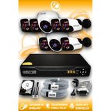 ELITCAM 8 Kameralı Panda 2 İç Kamera Set 1 TB HDD Full HD Gece Görüşlü Güvenlik Kamerası Sistemi
