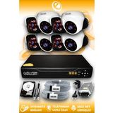 ELITCAM 8 Kameralı Panda 4 İç Kamera Set 2 TB HDD Full HD Gece Görüşlü Güvenlik Kamerası Sistemi