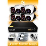 ELITCAM 8 Kameralı Panda 4 İç Kamera Set HDD'siz Full HD Gece Görüşlü Güvenlik Kamerası Sistemi