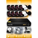 ELITCAM 8 Kameralı Panda 8 Dış Kamera Set 320 GB HDD Full HD Gece Görüşlü Güvenlik Kamerası Sistemi