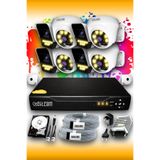 Elitcam 8 Kameralı Süper 4 İç Kamera Set 500 GB 5 MP 2K Renkli Gece Görüşlü Güvenlik Kamerası Sistemi