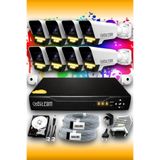 Elitcam 8 Kameralı Süper 8 Dış Kamera Set 320 GB 5 MP 2K Renkli Gece Görüşlü Güvenlik Kamerası Sistemi