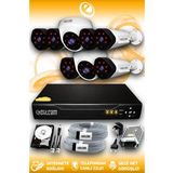 ELITCAM 8 Kameralı Uzay 2 İç Kamera Set 2 TB HDD Full HD Gece Görüşlü Güvenlik Kamerası Sistemi