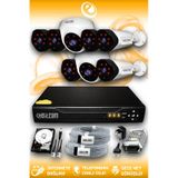 ELITCAM 8 Kameralı Uzay 2 İç Kamera Set 250 GB HDD Full HD Gece Görüşlü Güvenlik Kamerası Sistemi