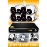 ELITCAM 8 Kameralı Uzay 4 İç Kamera Set 1 TB HDD Full HD Gece Görüşlü Güvenlik Kamerası Sistemi