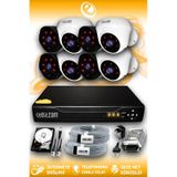 ELITCAM 8 Kameralı Uzay 4 İç Kamera Set 2 TB HDD Full HD Gece Görüşlü Güvenlik Kamerası Sistemi