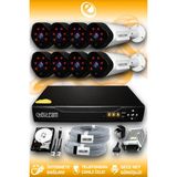 ELITCAM 8 Kameralı Uzay 8 Dış Kamera Set 1 TB HDD Full HD Gece Görüşlü Güvenlik Kamerası Sistemi