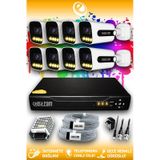 ELITCAM 8 Kameralı Zebra 8 Dış Kamera Set HDD'siz Full HD Renkli Gece Görüşlü Güvenlik Kamerası Sistemi