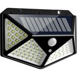 Elite AVM 100 LED Solar Güneş Enerjili Hareket Sensörlü 4 Taraflı Bahçe Garaj Ev Aydınlatma Lambası - Siyah