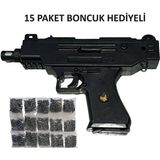 Elite Boncuklu Uzi Silah + 15 Paket Mermi 1 Adet